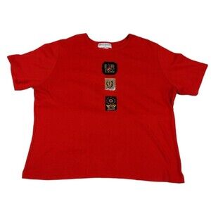 Nancy Bolen City Girl Womens XL T-Shirt Tribal Stretch Pullover Short Sleeve